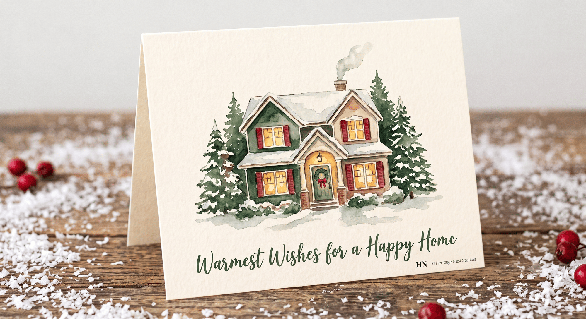 Product mock up of christmas card